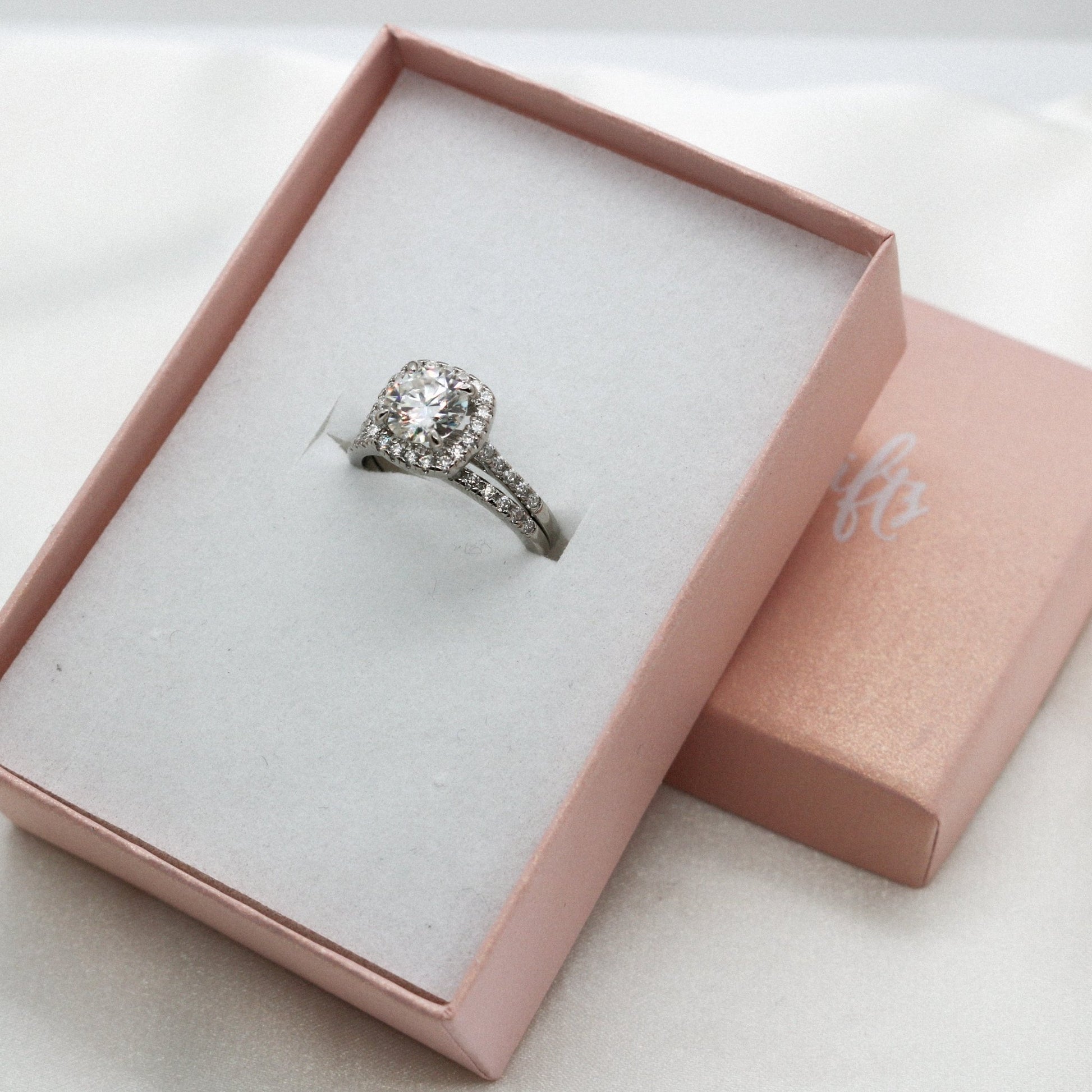 Sterling Silver Moissanite Wedding Set - Allyanna Gifts