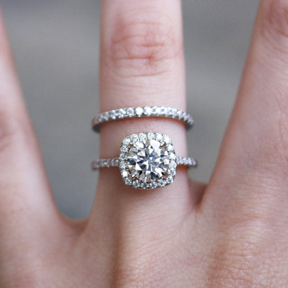 Sterling Silver Moissanite Wedding Set - Allyanna Gifts