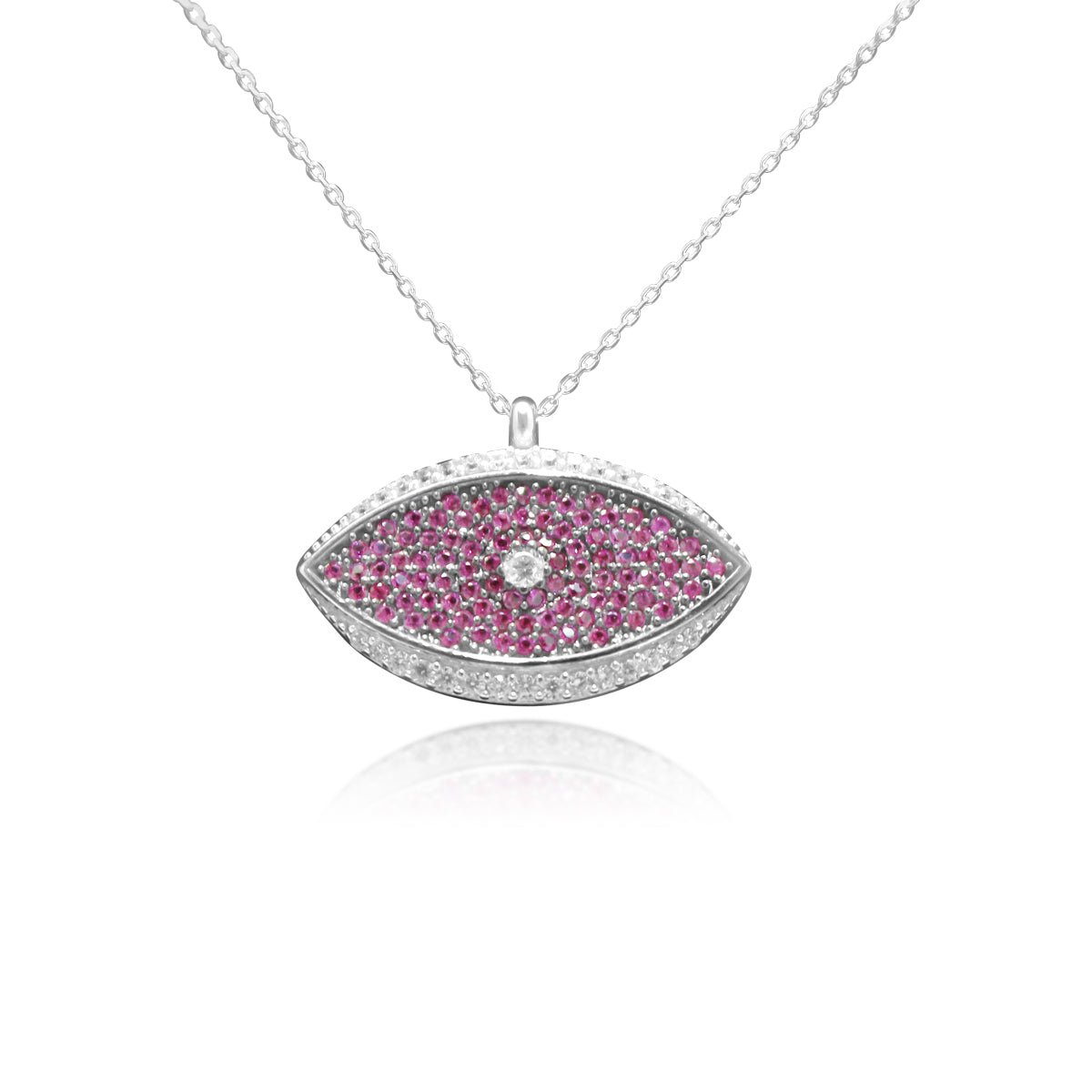 Sterling Silver Multi Color Evil Eye Necklace - Allyanna GiftsNECKLACE