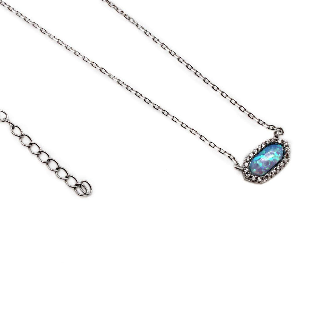 Sterling Silver Opal Necklace - Allyanna Gifts