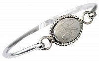 Sterling Silver Oval Rope Bangle - Allyanna GiftsMONOGRAM + ENGRAVING