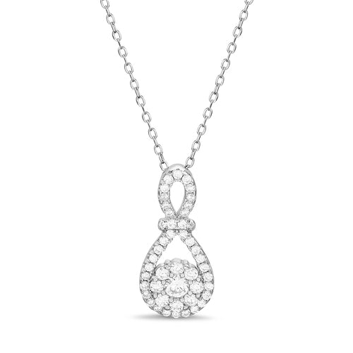 Sterling Silver Pave Infinity Symbol Pendant Necklace - Allyanna Gifts