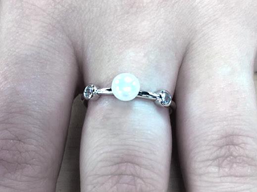 Sterling Silver Pearl & CZ Ring - Allyanna GiftsRINGS