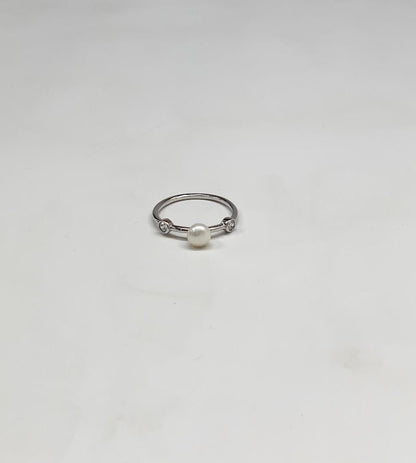 Sterling Silver Pearl & CZ Ring - Allyanna GiftsRINGS
