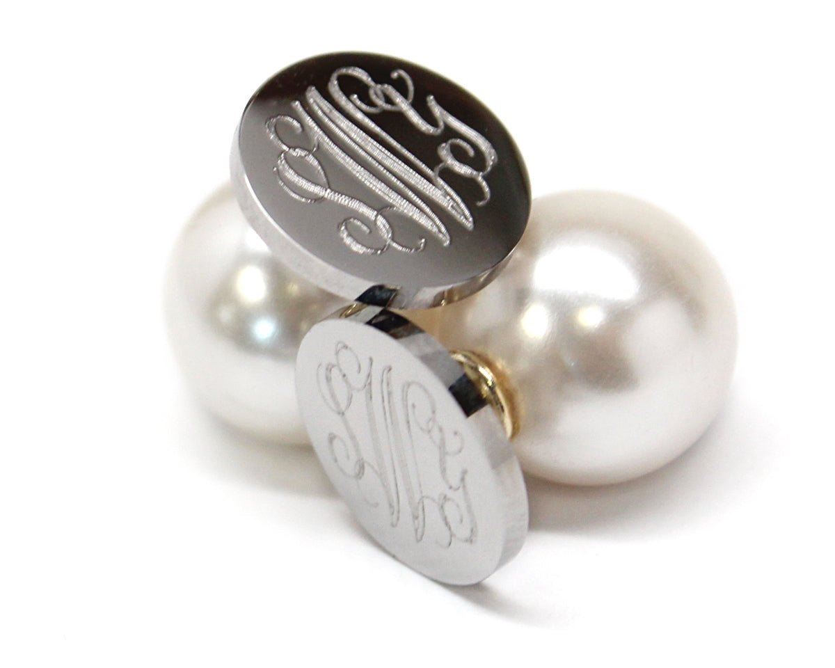 Sterling Silver Peekaboo Earrings - Allyanna GiftsMONOGRAM + ENGRAVING