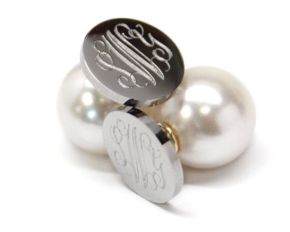 Sterling Silver Peekaboo Earrings - Allyanna GiftsMONOGRAM + ENGRAVING