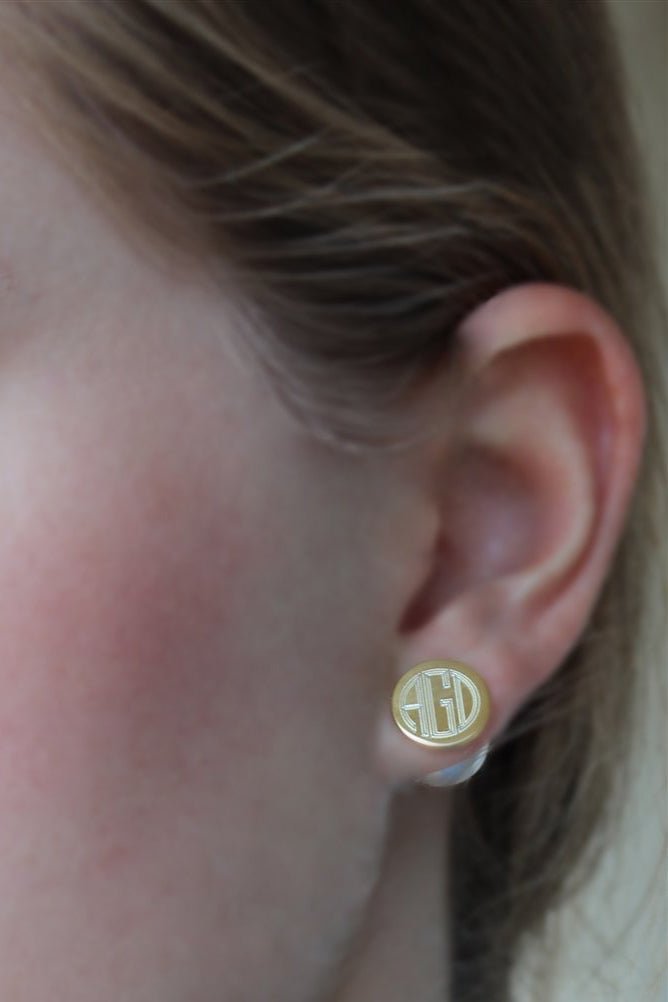 Sterling Silver Peekaboo Earrings - Allyanna GiftsMONOGRAM + ENGRAVING