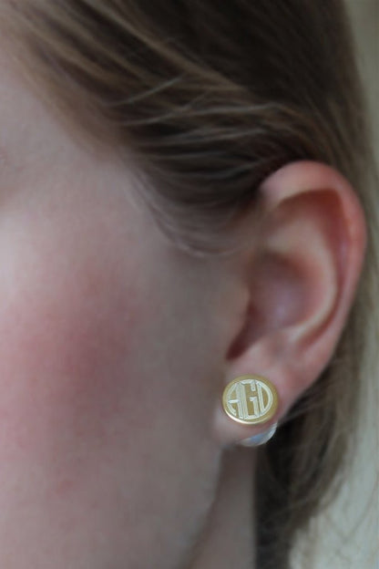 Sterling Silver Peekaboo Earrings - Allyanna GiftsMONOGRAM + ENGRAVING