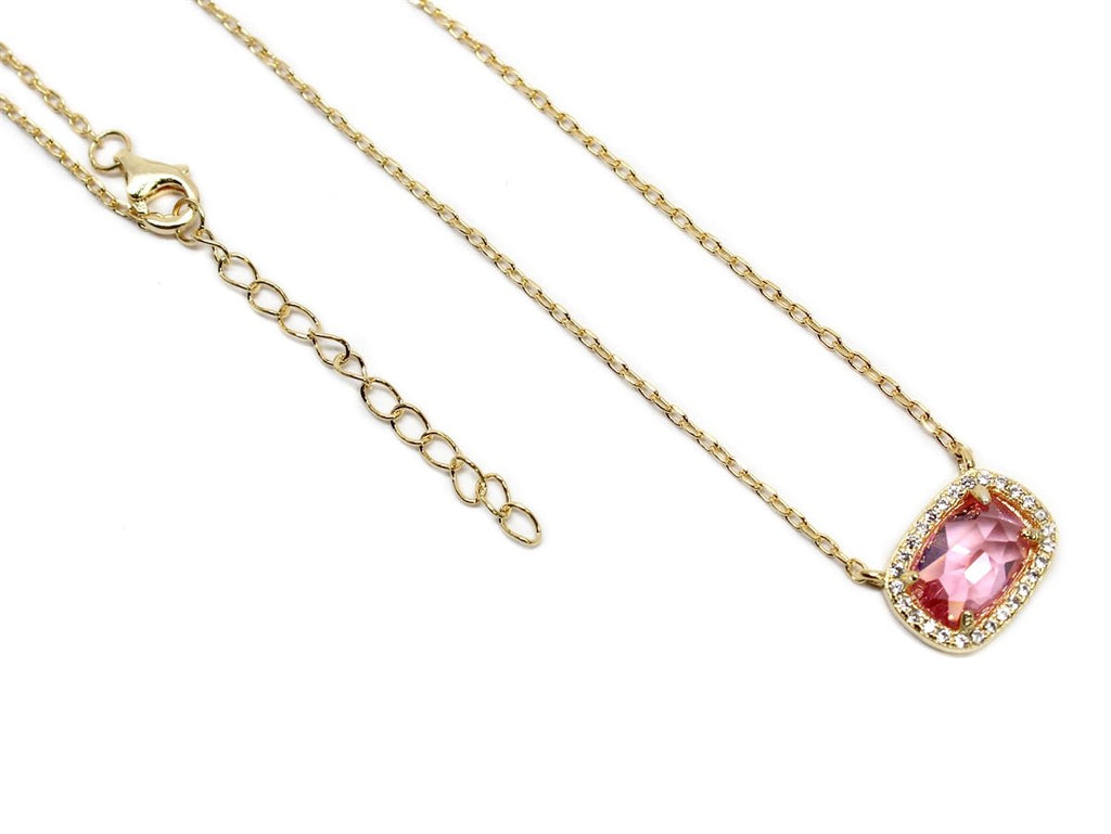 Sterling Silver Pink Gemstone Necklace - Allyanna GiftsJEWELRY