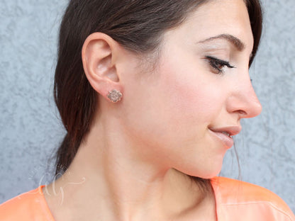 Sterling Silver Roped Quatrefoil Earrings - Allyanna GiftsMONOGRAM + ENGRAVING