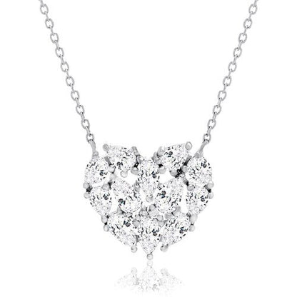 Sterling Silver Ruby Heart Station Necklace - Allyanna Gifts