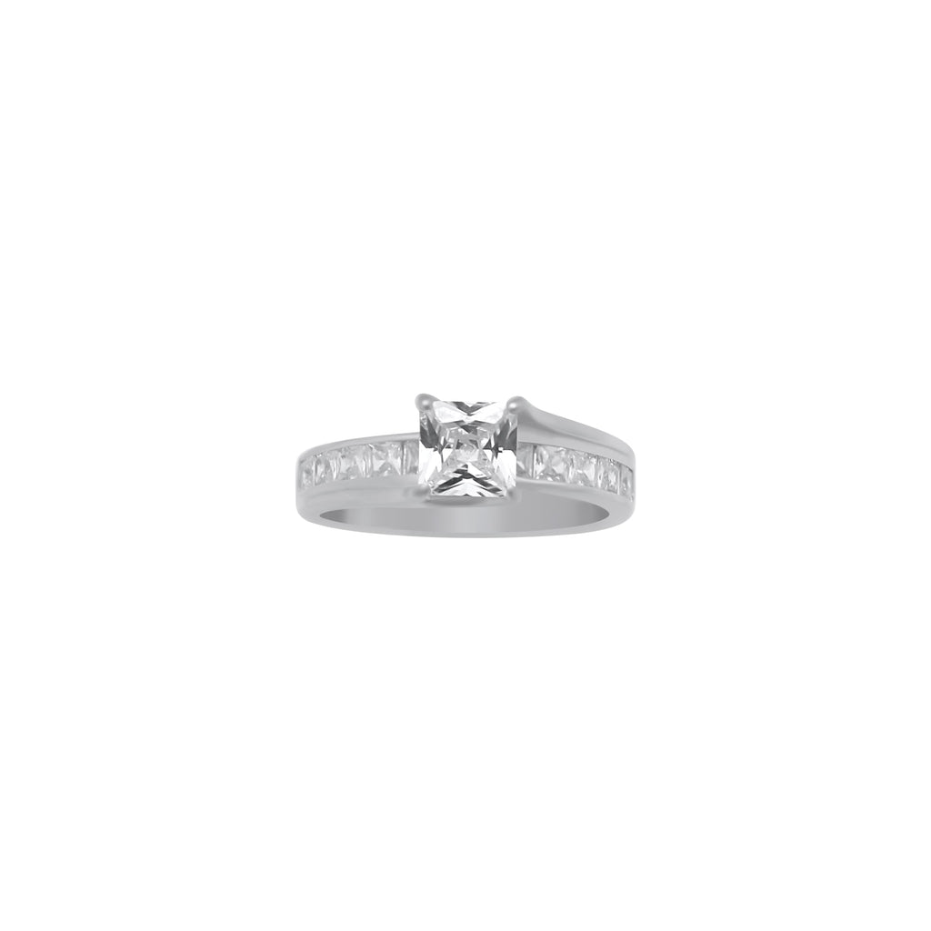 Sterling Silver Square Cut Wedding/Engagement Ring - Allyanna GiftsRINGS