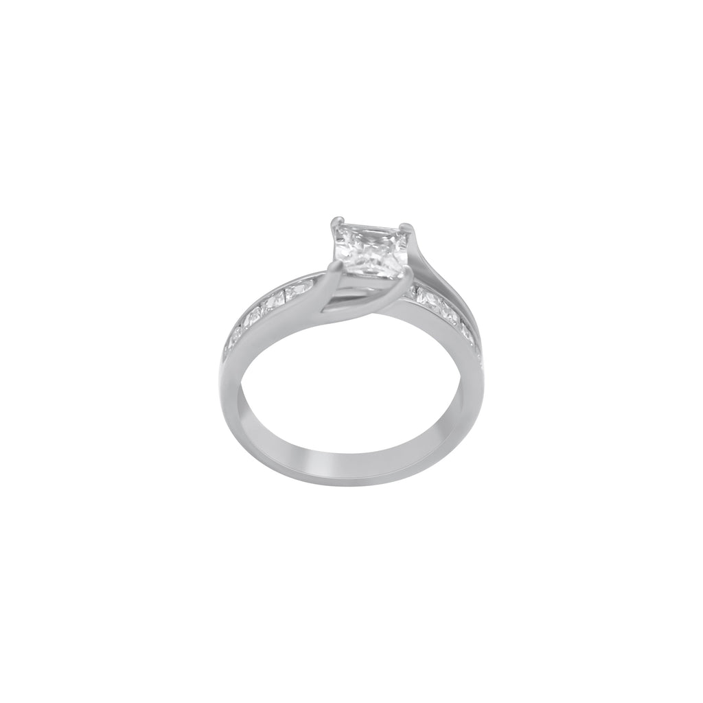 Sterling Silver Square Cut Wedding/Engagement Ring - Allyanna GiftsRINGS