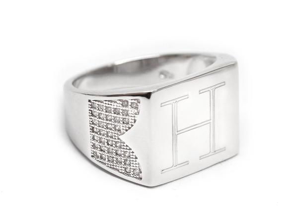 Sterling Silver Square Engravable Men's Ring - Allyanna Gifts
