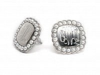 Sterling Silver Square Monogrammed Pearl Earrings - Allyanna GiftsMONOGRAM + ENGRAVING