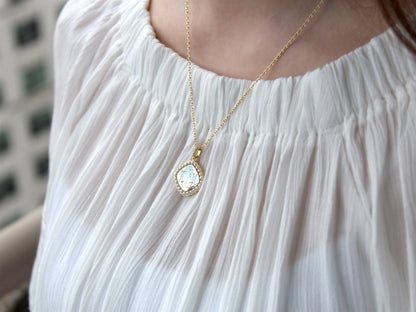 Sterling Silver Square Monogrammed Pearl Necklace - Allyanna GiftsMONOGRAM + ENGRAVING