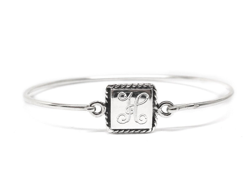 Sterling Silver Square Rope Baby Bangle - Allyanna GiftsGIFTS
