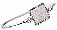 Sterling Silver Square Rope Bangle - Allyanna GiftsMONOGRAM + ENGRAVING