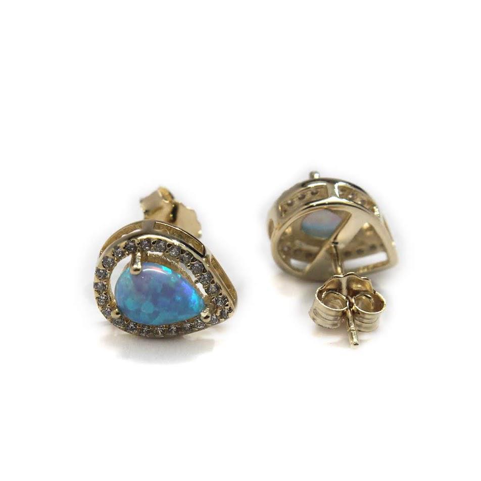 Sterling Silver Tear Drop CZ border Earrings - Allyanna Gifts