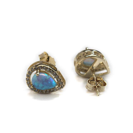 Sterling Silver Tear Drop CZ border Earrings - Allyanna Gifts