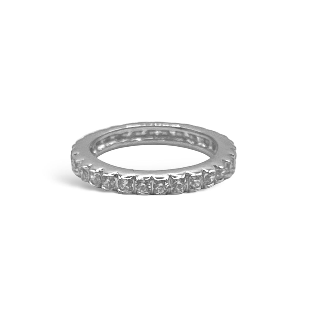 Sterling Silver Thick CZ Band - Allyanna GiftsRINGS