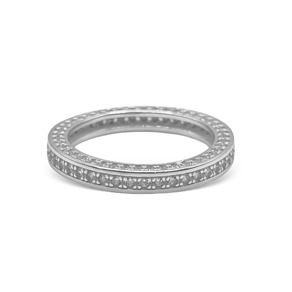 Sterling Silver Thick CZ Band - Allyanna GiftsRINGS