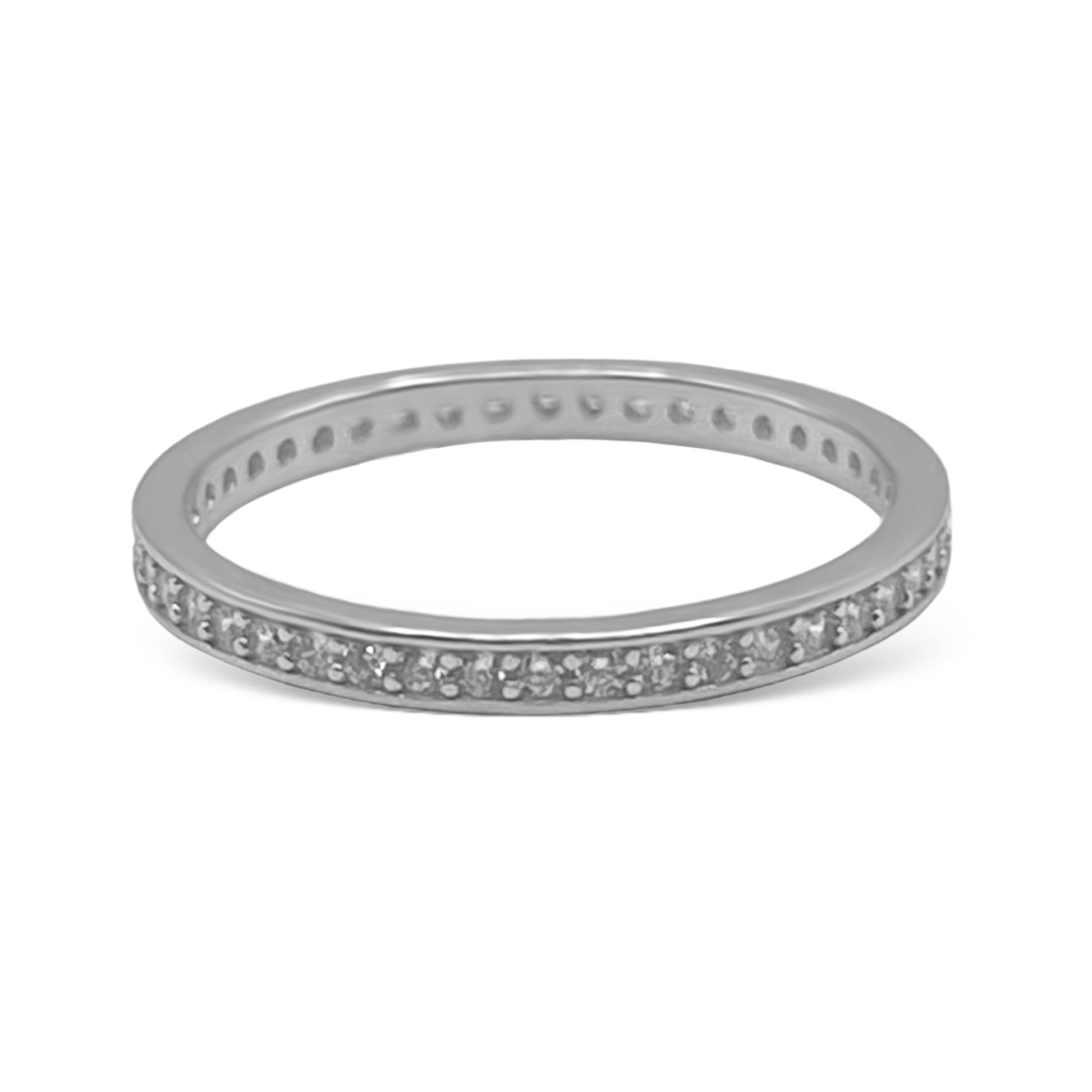 Sterling Silver Thin CZ Band - Allyanna GiftsRINGS
