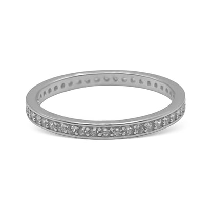 Sterling Silver Thin CZ Band - Allyanna GiftsRINGS