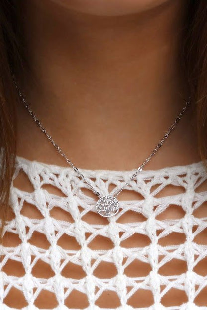 Sterling Silver Tree CZ Necklace - Allyanna GiftsNECKLACE