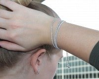 Sterling Silver Triple Band CZ Tassel Bracelet - Allyanna GiftsJEWELRY