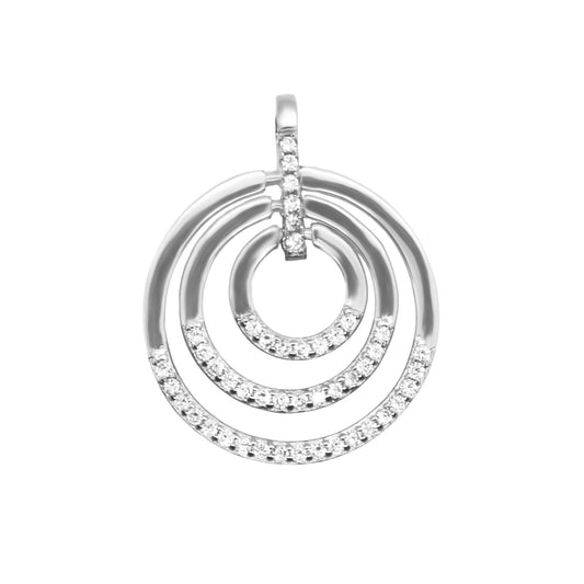 Sterling Silver Triple Circle CZ Pendant - Allyanna GiftsPendant