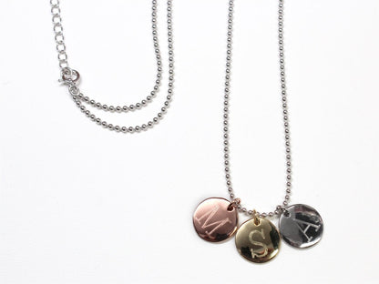 Sterling Silver Triple Disc Monogrammed Necklace - Allyanna GiftsMONOGRAM + ENGRAVING
