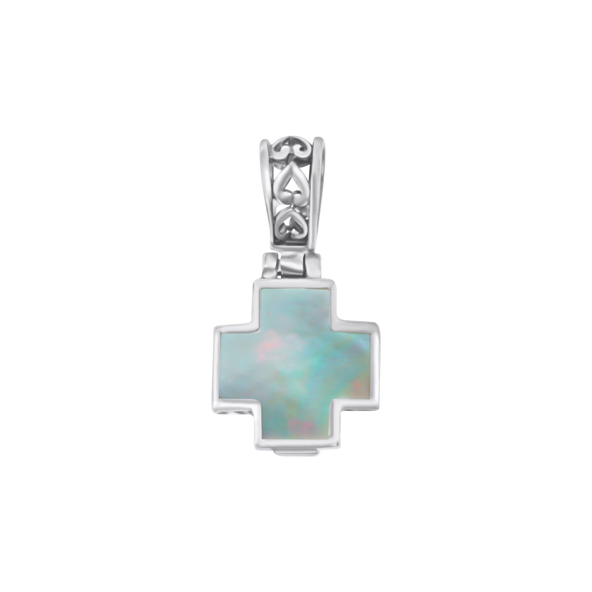 Sterling Silver White Marble Cross - Allyanna GiftsPendant