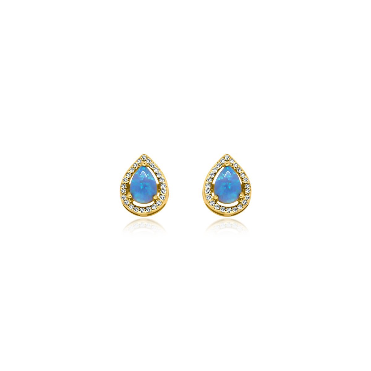 Teardrop Blue Opal Stud - Allyanna Gifts