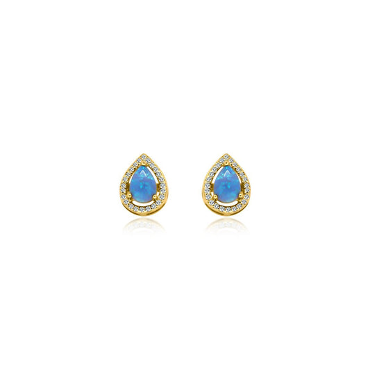 Teardrop Blue Opal Stud - Allyanna Gifts