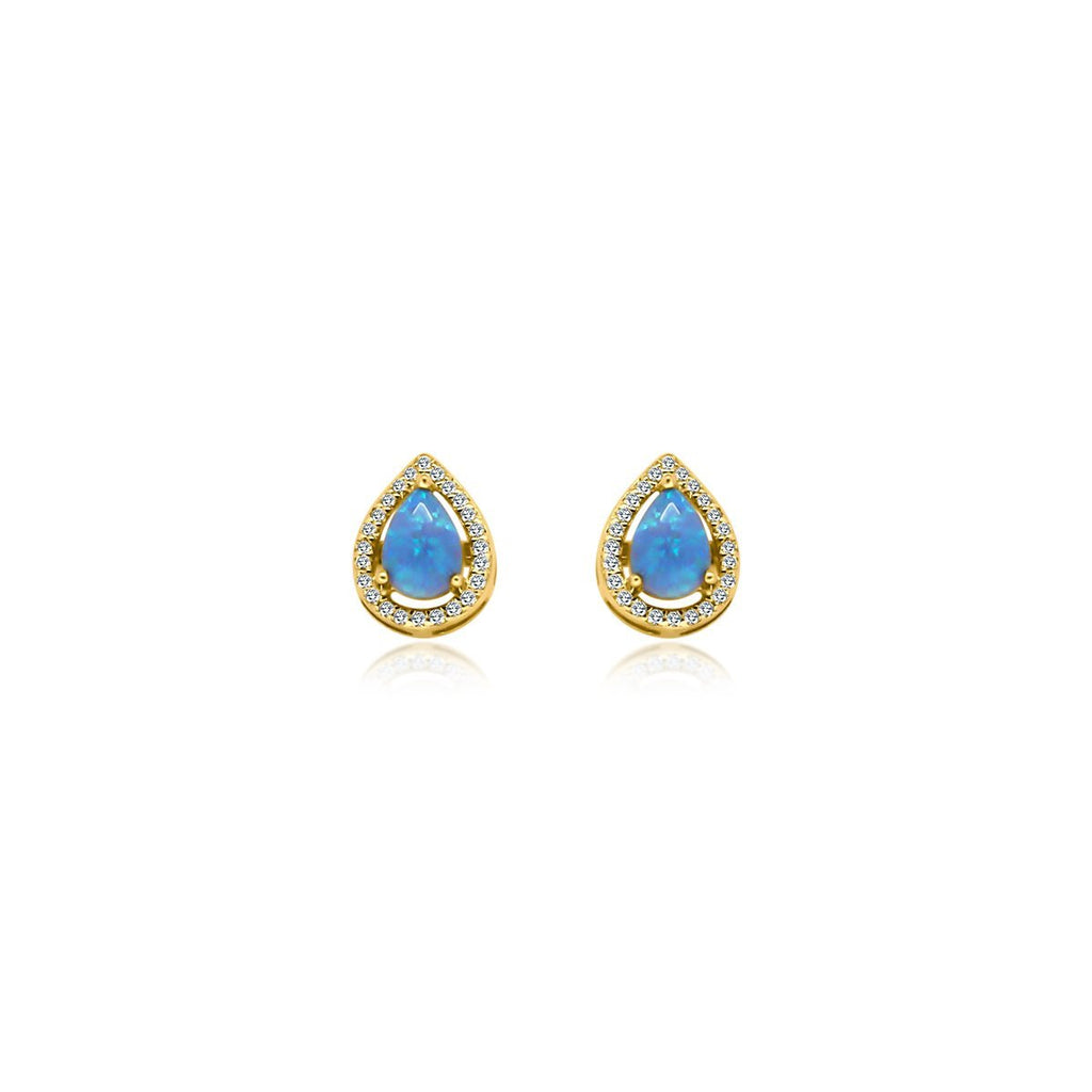 Teardrop Blue Opal Stud - Allyanna Gifts