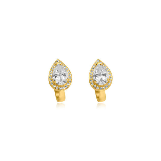 Teardrop CZ Lever Back Earrings - Allyanna Gifts