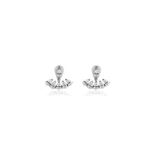 Teardrop CZ Row Earrings - Allyanna Gifts
