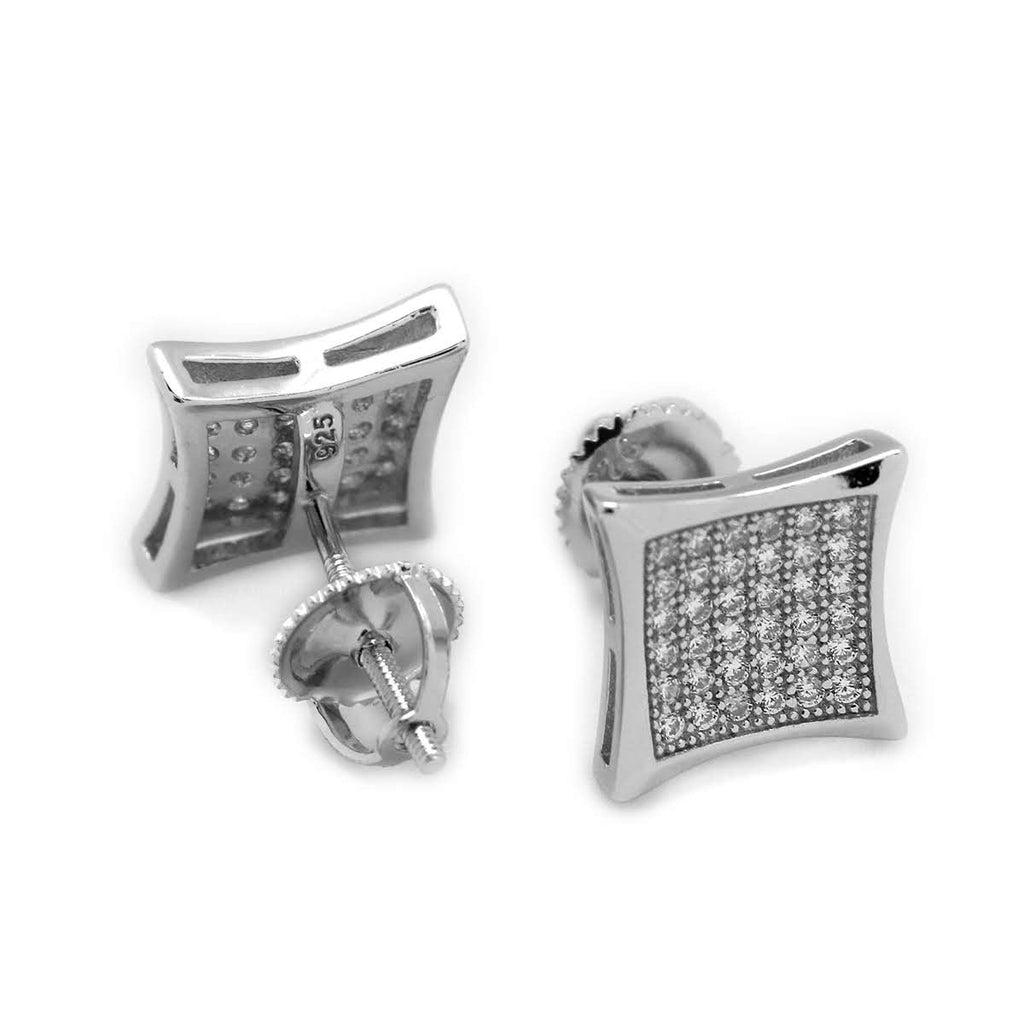 Thin Micropave Square Post Earrings - Allyanna GiftsEARRINGS