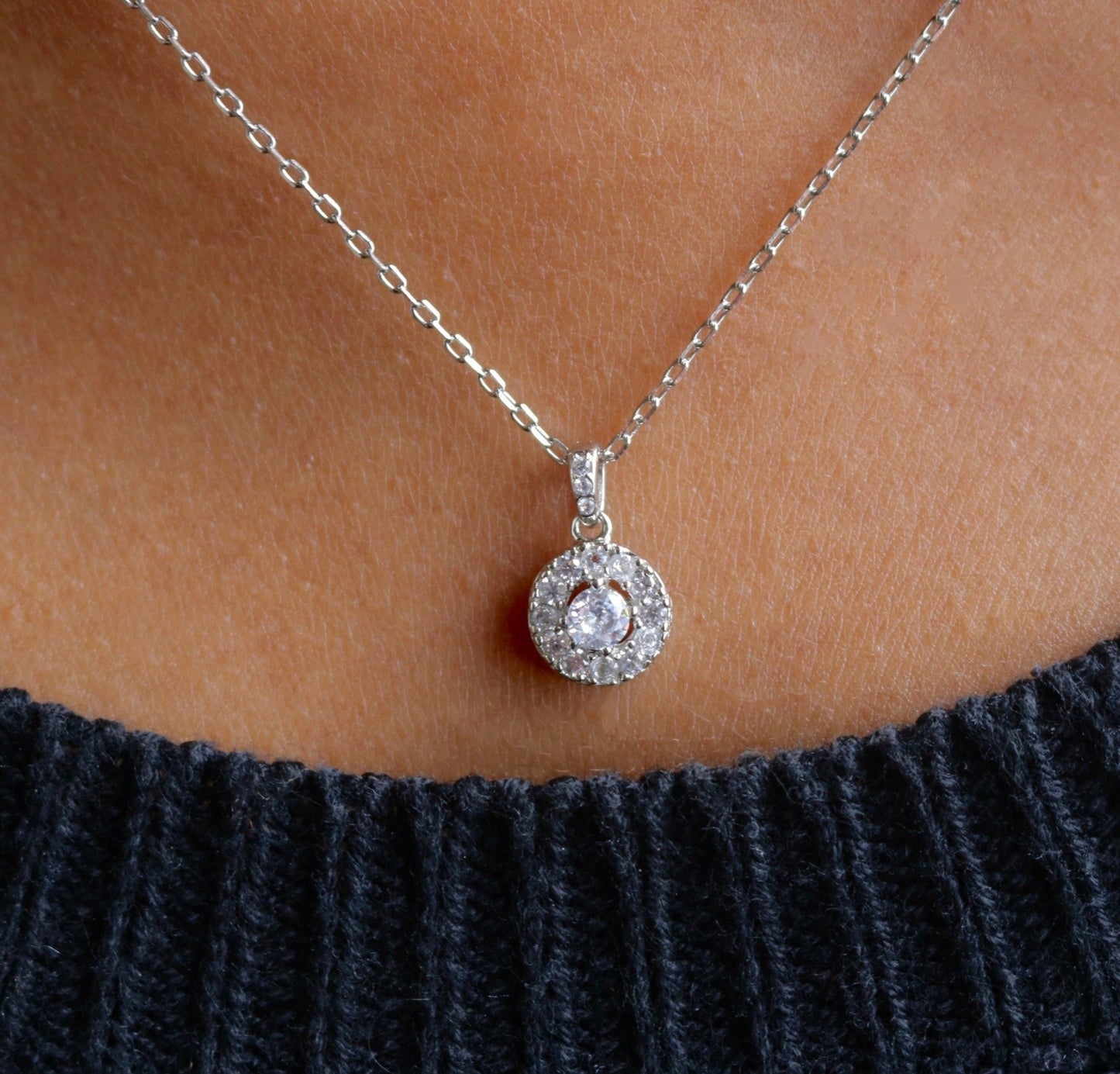 Tori Round Sterling Silver Necklace - Allyanna Gifts