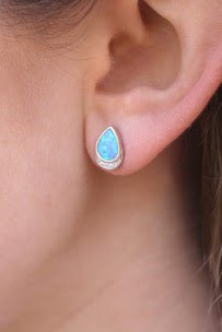 Turquoise Opal Teardrop Post Earrings - Allyanna GiftsEARRINGS