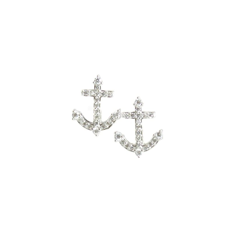Unique CZ Stone Anchor Earrings - Allyanna GiftsJEWELRY