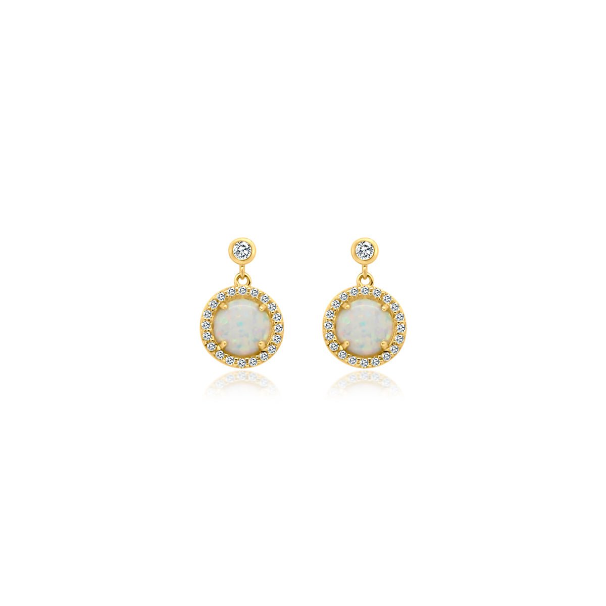 White Opal CZ Circle Earrings - Allyanna Gifts
