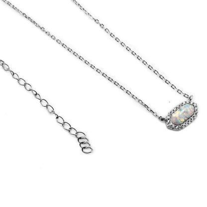 White Opal Hexagon Necklace - Allyanna GiftsNECKLACE