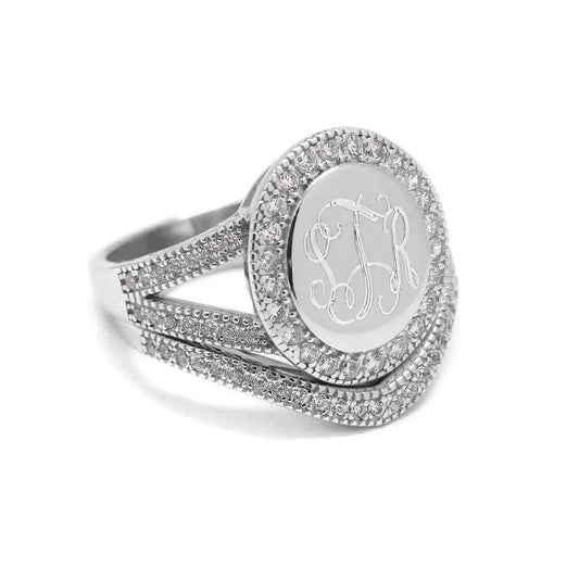 Zane Oval Monogrammed Ring - Allyanna GiftsMONOGRAM + ENGRAVING